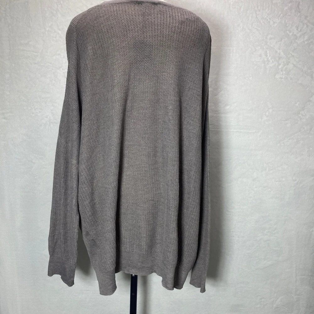 Heyson 1XL Womens NWT Taupe Knit Sweater Open‎ Weave Lightweight Layering Tunic
